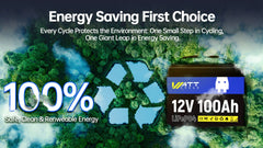 WattCycle 12V 100Ah LiFePO4 Battery 2-Pack - Grade A+ Lithium Solar Battery