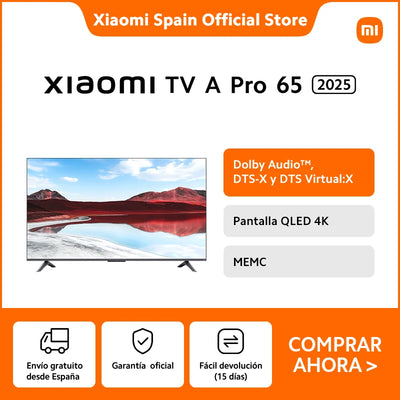 Official |   Xiaomi Tv a Pro 65 2025, 4K Qled Screen, Dolby Audio ™ , Dts-X and Dts Virtual:X