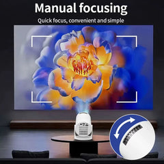 HY200 270 Rotary Portable Projector Full HD 1080P Android iOS PC USB HDMI Compatible Home Video System