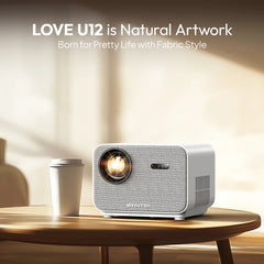 BYINTEK LOVE U12 Full HD 1080P Projector 4K 800 ANSI Android WiFi 6 Auto Focus Home Theater Projectors for Movie Meeting Video