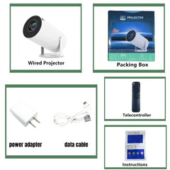HY200 270 Rotary Portable Projector Full HD 1080P Android iOS PC USB HDMI Compatible Home Video System