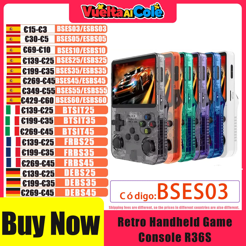 R36S Retro Handheld Game Console - 10,000+ Games, 3.5