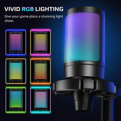 FIFINE A6NEO USB Gaming Microphone - RGB Streaming Podcast Mic for PC/PS5