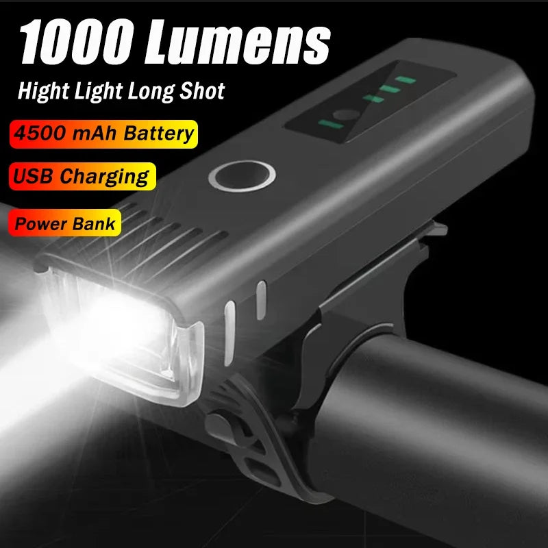 1000LM Bicycle Front Light - USB Rechargeable LED Bike Headlight
