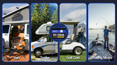 WattCycle LiFePO4 Battery 12V 100Ah 2 PACK Grade A+ Cells With BMS 100A Series or Parallel Connection Lithium Battery Packs