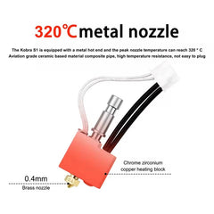 3D Printer Parts for Anycubic Kobra S1 Combo Hotend Kobra S1C Hot End Kit Nozzle 0.2 0.4 0.6 0.8mm Hotend Thermistor Kobra S1