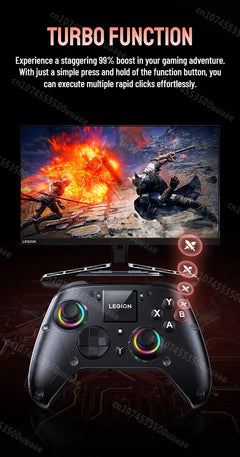 Lenovo LEGION Y7 Wireless Gaming Controller - 1.44" Screen 3-Mode Gamepad