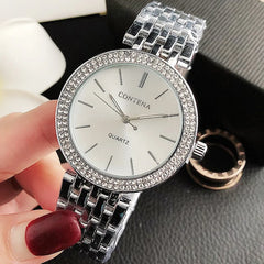 Women's Watches Luxury Stainless Steel Rhinestone Women Quartz Wristwatches Fashion Top Brand Ladies Bracelet zegarek damski
