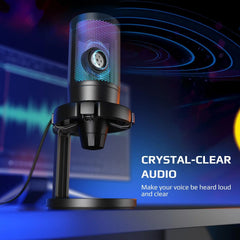 FIFINE A6NEO USB Gaming Microphone - RGB Streaming Podcast Mic for PC/PS5