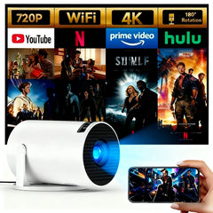 HY200 270 Rotary Portable Projector Full HD 1080P Android iOS PC USB HDMI Compatible Home Video System