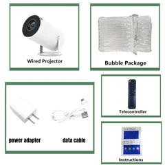 HY200 270 Rotary Portable Projector Full HD 1080P Android iOS PC USB HDMI Compatible Home Video System