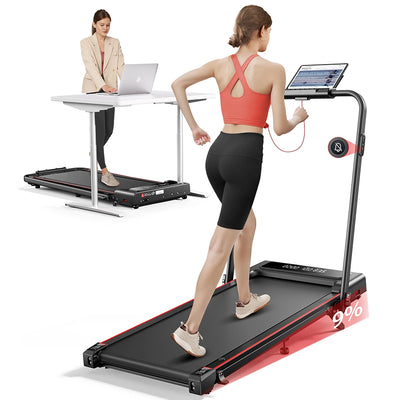 Toputure 4-in-1 Treadmill – 12 km/h, 9% Incline, Foldable, 2.5 HP, Remote Control, Dual LED Display, Space-Saving – For Home