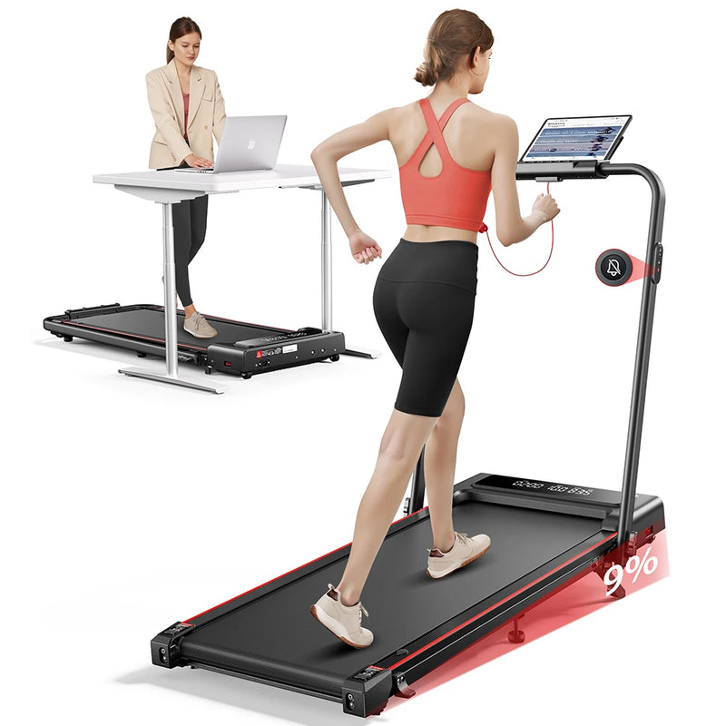 Toputure 4-in-1 Treadmill – 12 km/h, 9% Incline, Foldable, 2.5 HP, Remote Control, Dual LED Display, Space-Saving – For Home