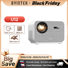 BYINTEK U12 4K Projector - 800 ANSI WiFi 6 Auto Focus Home Theater