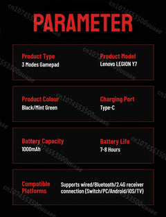 Lenovo LEGION Y7 Wireless Gaming Controller - 1.44" Screen 3-Mode Gamepad