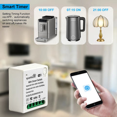 Matter 16A WiFi mini Smart Switch Pass-through Disconnect Dual Control Outletorks Remote Control Timer