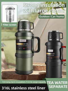 Large Stainless Steel Thermos 2.5L - Vacuum Insulated Travel Jug