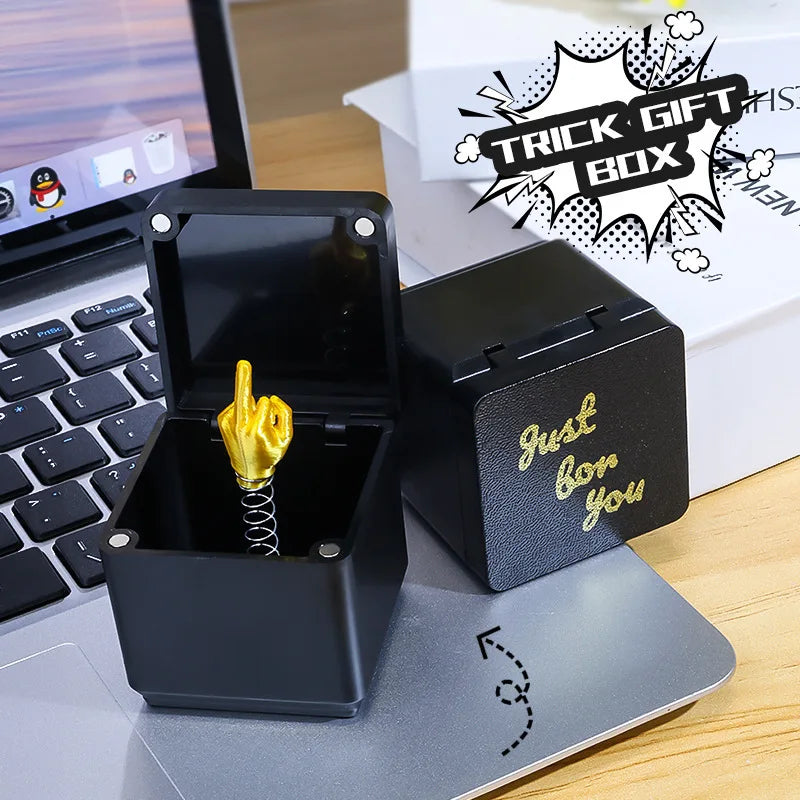 Middle Finger in a Box - Funny Prank Gift & Office Desk Decoration
