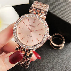 Women's Watches Luxury Stainless Steel Rhinestone Women Quartz Wristwatches Fashion Top Brand Ladies Bracelet zegarek damski