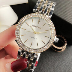 Women's Watches Luxury Stainless Steel Rhinestone Women Quartz Wristwatches Fashion Top Brand Ladies Bracelet zegarek damski